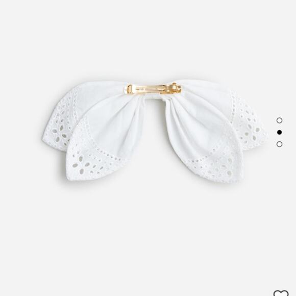 J. Crew white Eyelet bow hair clip Hair barrette - Picture 3 of 9